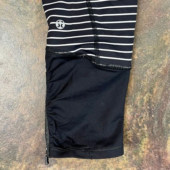 LULULEMON Runday Crop Ankle Legging Athletic Stripe Pants 8 - Picture 8 of 12